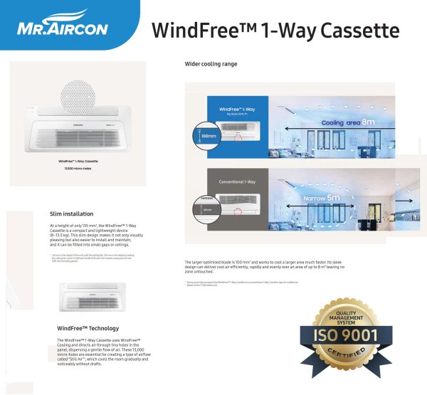 Samsung 1-Way Windfree Ceiling Cassette Inverter - Image 3