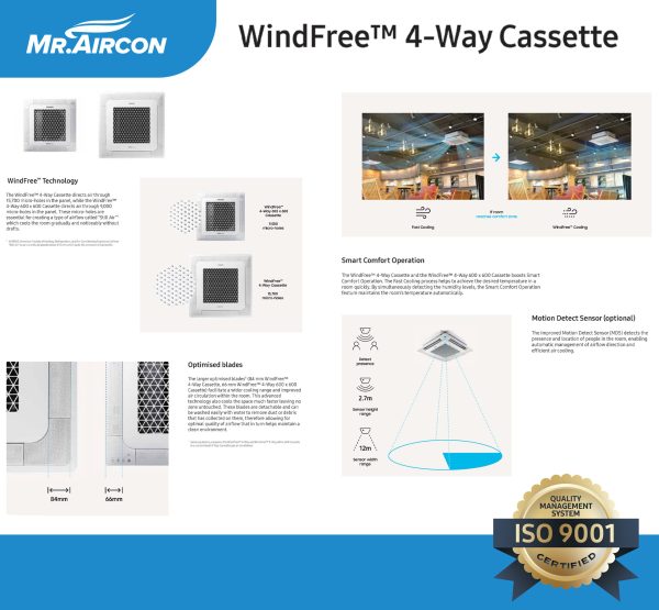 4-Way WindFree Purifying Panel Ceiling Cassette Inverter - Image 3