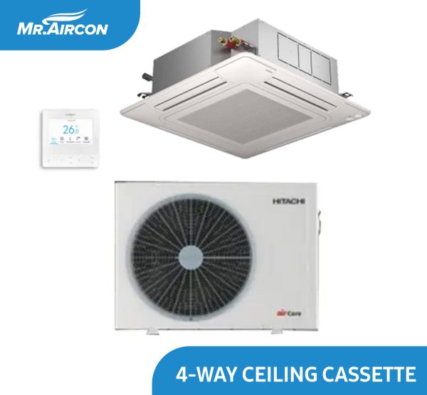HITACHI 4-Way Ceiling Cassette Inverter Aircon