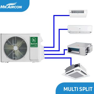 Kolin multi split air conditioner system for efficient cooling and heating across multiple rooms, perfect for homes and offices.