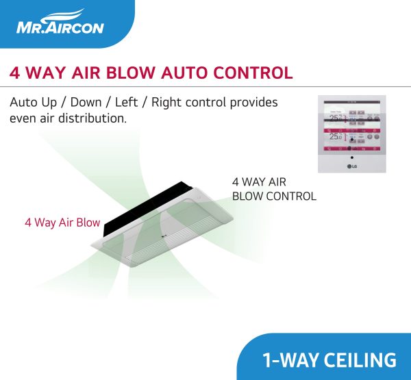 LG 1-Way Ceiling Cassette Inverter Aircon - Image 3
