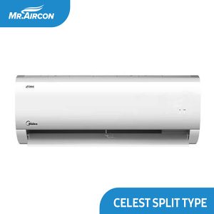 Midea Celest Inverter Split Type Air Conditioner for energy-efficient cooling and heating with advanced technology and sleek design, ideal for homes and offices.
