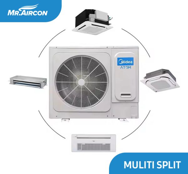 Midea multi split air conditioner system for efficient cooling and heating in multiple rooms, ideal for homes and businesses.