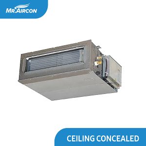 Mitsubishi ceiling concealed medium static air conditioner for efficient, discreet climate control with flexible duct options, ideal for residential and commercial spaces.