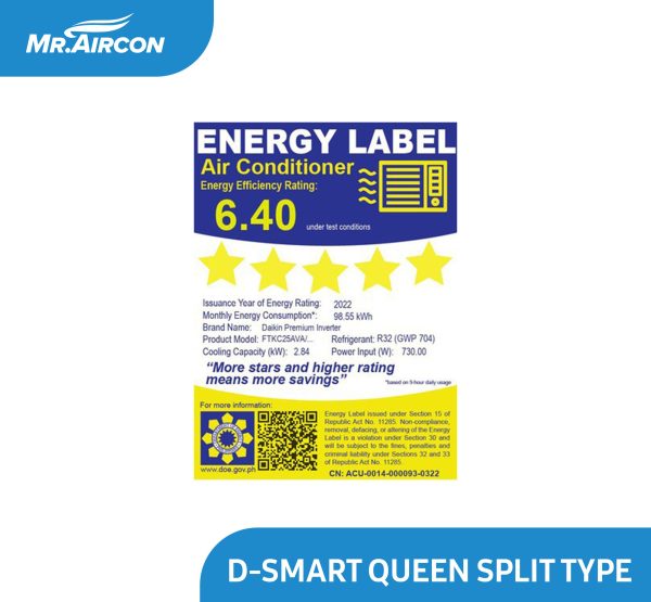 Daikin D Smart Queen Inverter Wall Mounted Aircon 1.0HP - 3.0HP - Image 3