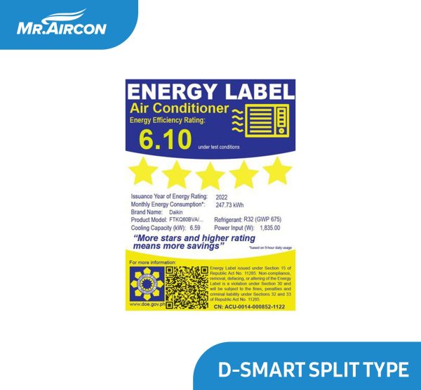 Daikin D Smart Inverter Wall Mounted Aircon 0.8HP - 3.0HP - Image 3